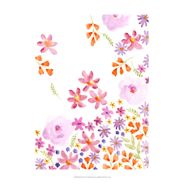 Marlow Home Co. Blush Blooms II Wrapped Canvas Art Prints Wayfair.co.uk